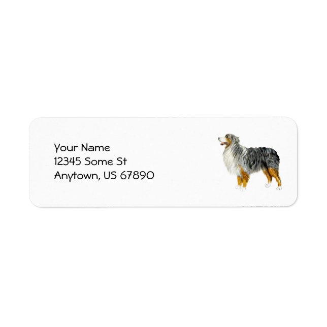 Australian Shepherd Stehend Labels (Vorne)