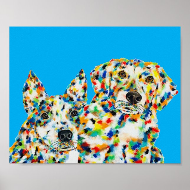 Australian Shepherd und Plott Hound Poster (Vorne)