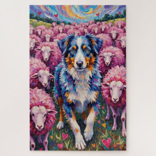 Australian Shepherd Valentinstag-Herzen hüten
