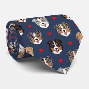 Australian Shepherd Valentinstag-Herzen-Muster Hun Krawatte