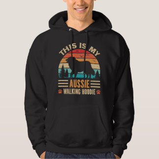 Australian Shepherd Walking Aussie Walker Sunset Hoodie