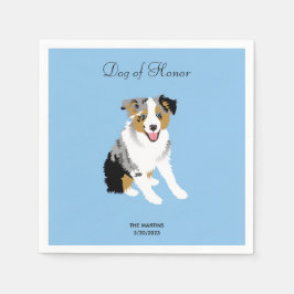 Australian Shepherd Wedding Cocktail Napkins Serviette