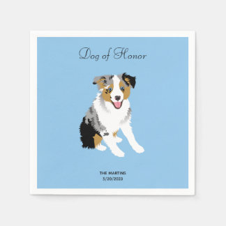 Australian Shepherd Wedding Cocktail Napkins Serviette