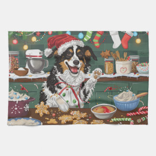 Australian Shepherd Weihnachtsbäckerei Christmas Geschirrtuch