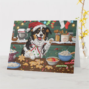 Australian Shepherd Weihnachtsbäckerei Karte