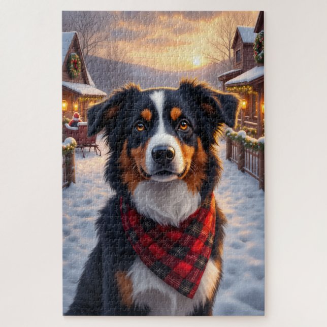 Australian Shepherd Weihnachtskunst (Vertikal)