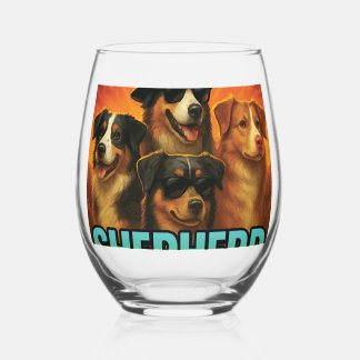 Australian Shepherd Weinglas Ohne Stiel