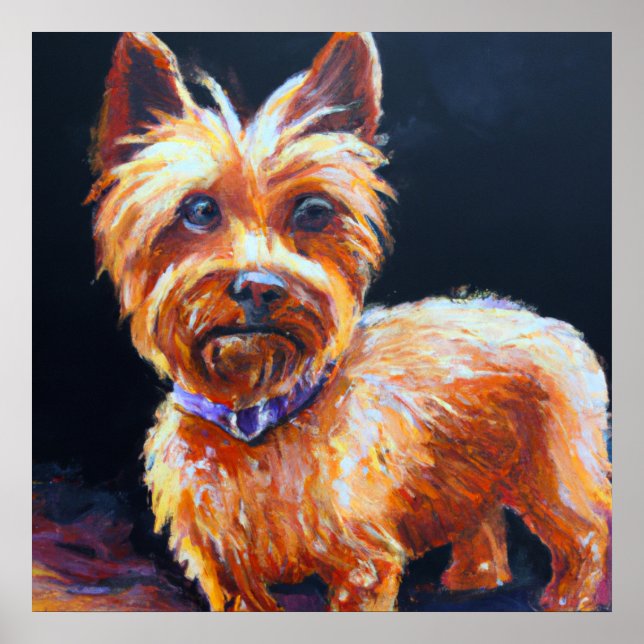 Australian Silky Terrier - Dog Portrait Poster (Vorne)