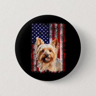 Australian Silky Terrier Hundeliebhaber Flagge 4. Button