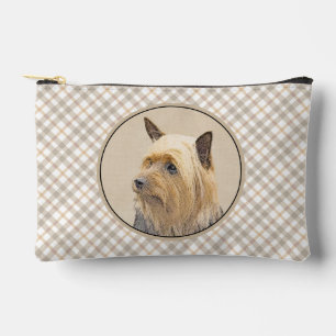 Australian Silky Terrier Painting Original Dog Art Zubehörtasche