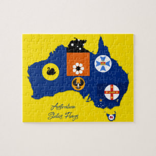 Australian State Flags Map, Educational