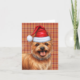 Australian Terrier Christmas Dog Karierte Weihnach Feiertagskarte