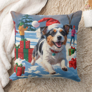Australian Terrier Christmas Festive Snow Scene Kissen
