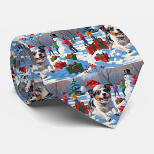 Australian Terrier Christmas Festive Snow Scene Krawatte