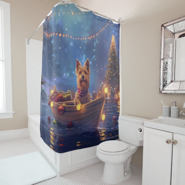 Australian Terrier Christmas Festive Voyage Duschvorhang (Beispiel)