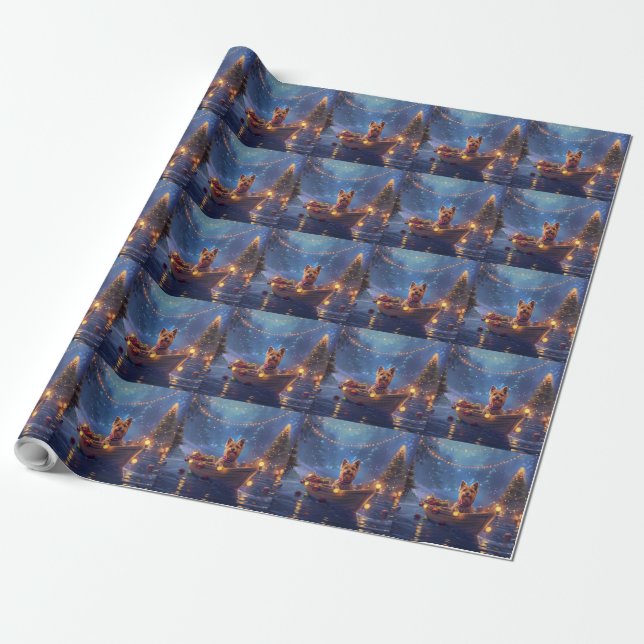 Australian Terrier Christmas Festive Voyage Geschenkpapier (Ungerollt)