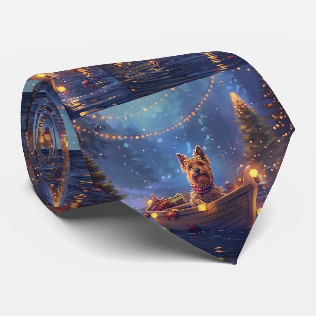 Australian Terrier Christmas Festive Voyage Krawatte (Gerollt)