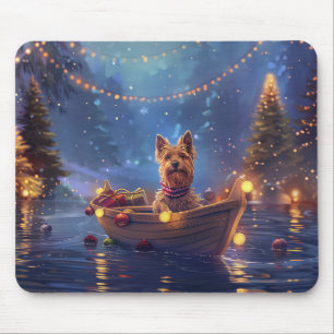 Australian Terrier Christmas Festive Voyage Mousepad