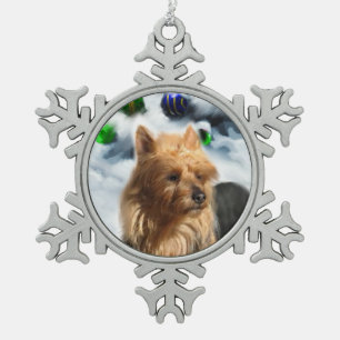 Australian Terrier Christmas Schneeflocken Zinn-Ornament