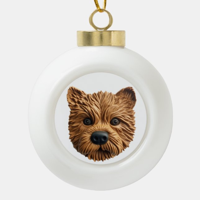 Australian Terrier Dog 3D Inspiriert Keramik Kugel-Ornament (Vorderseite)