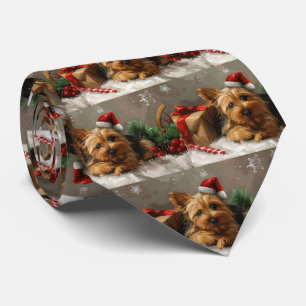 Australian Terrier Dog Christmas Festive Krawatte