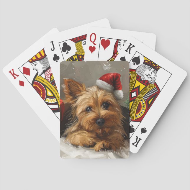 Australian Terrier Dog Christmas Festive Spielkarten (Rückseite)