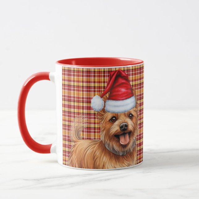 Australian Terrier Dog Holiday Kariert Weihnachten Tasse (Links)