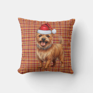 Australian Terrier Dog Red Kariert Christmas Holid Kissen