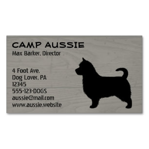 Australian Terrier Dog Silhouette (Long Schwanz) Magnetische Visitenkarte