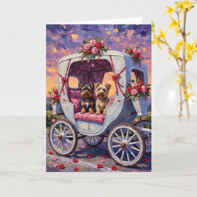 Australian Terrier Dog Valentine's Day  Karte (Gelbe Blume)