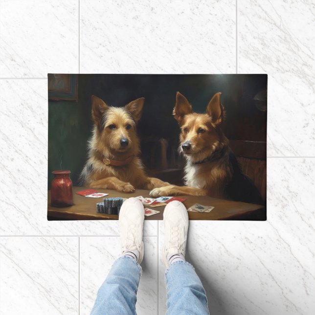 Australian Terrier Dogs Poker Art Fußmatte (Indoor)