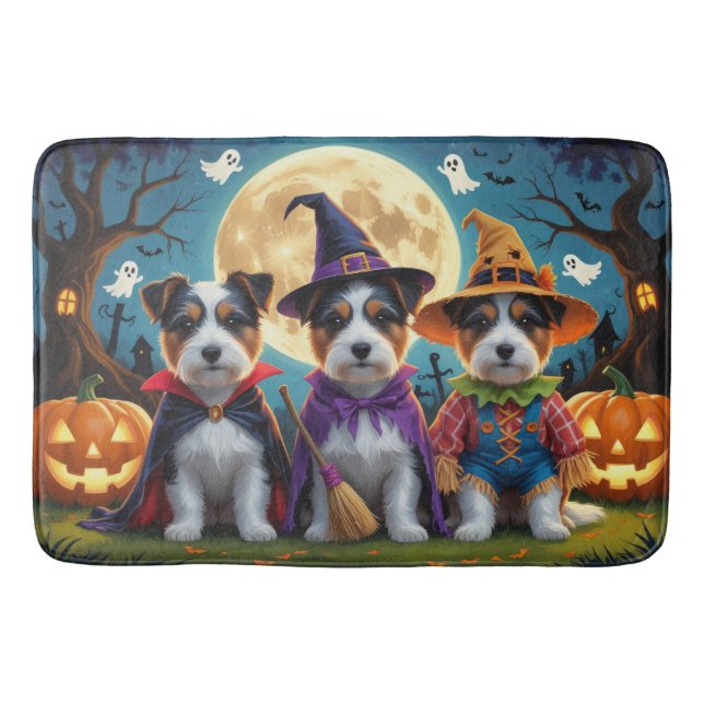 Australian Terrier Dogs Pumpkin Halloween Funny Badematte (Vorderseite)