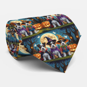 Australian Terrier Dogs Pumpkin Halloween Funny Krawatte