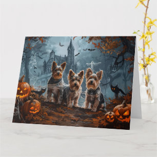 Australian Terrier Halloween Night Doggy Delight Karte