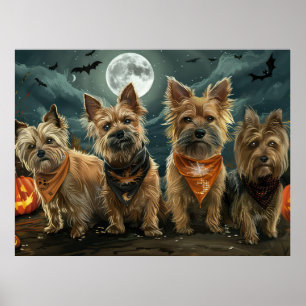 Australian Terrier Halloween Spooky Poster