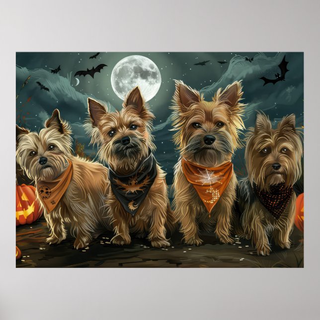 Australian Terrier Halloween Spooky Poster (Vorne)
