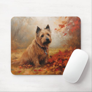 Australian Terrier im Herbstlaub Fall Inspiriert Mousepad