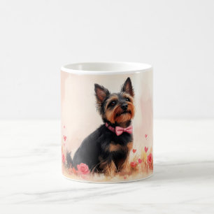 Australian Terrier mit Rosen - Valentinstag Kaffeetasse