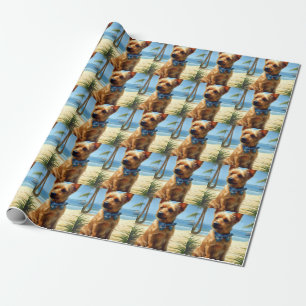 Australian Terrier On Beach Hundeliebhaber Sommerg Geschenkpapier
