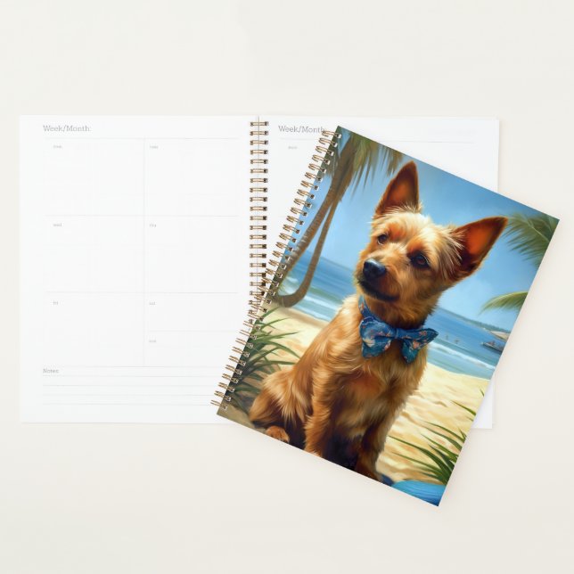 Australian Terrier On Beach Hundeliebhaber Sommerg Planer (Anzeige)