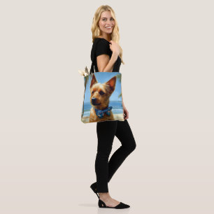 Australian Terrier On Beach Hundeliebhaber Sommerg Tasche