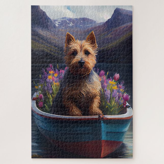 Australian Terrier on Paddle: Ein Landschaftliches (Vertikal)
