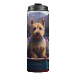 Australian Terrier on Paddle: Ein Landschaftliches Thermosbecher