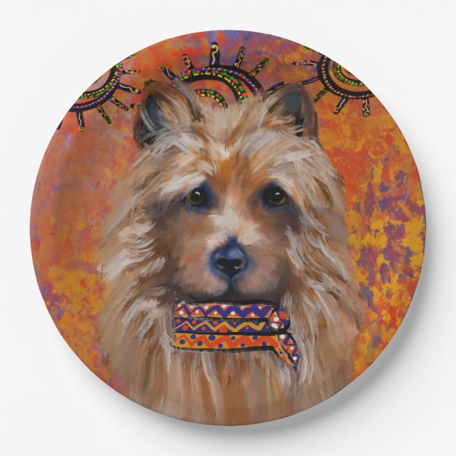 Australian Terrier Pappteller (Vorderseite)