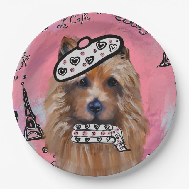 Australian Terrier Pappteller (Vorderseite)