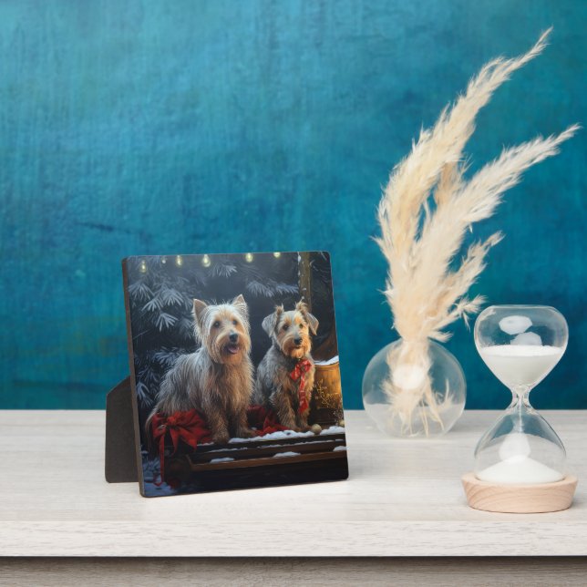 Australian Terrier Snowy Sleigh Weihnachtsdekor Fotoplatte (InSitu)