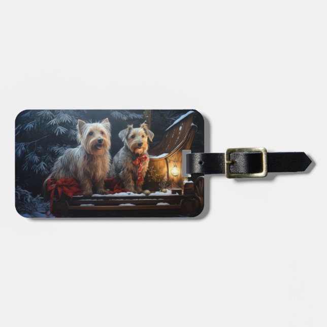 Australian Terrier Snowy Sleigh Weihnachtsdekor Gepäckanhänger (Vorderseite horizontal)