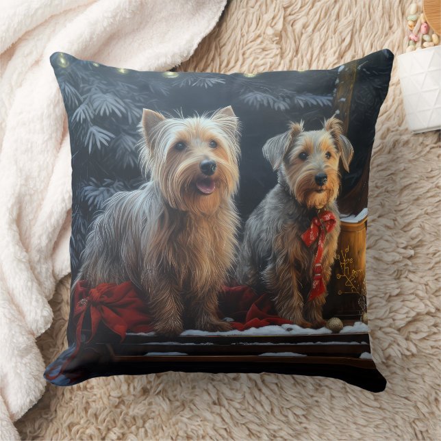 Australian Terrier Snowy Sleigh Weihnachtsdekor Kissen (Decke)