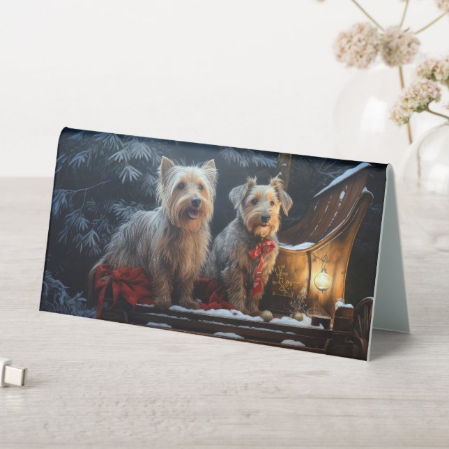 Australian Terrier Snowy Sleigh Weihnachtsdekor Tischaufsteller (In Situ (Tisch))