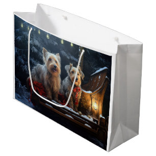 Australian Terrier Snowy Sleigh Weihnachtsdekorati Große Geschenktüte